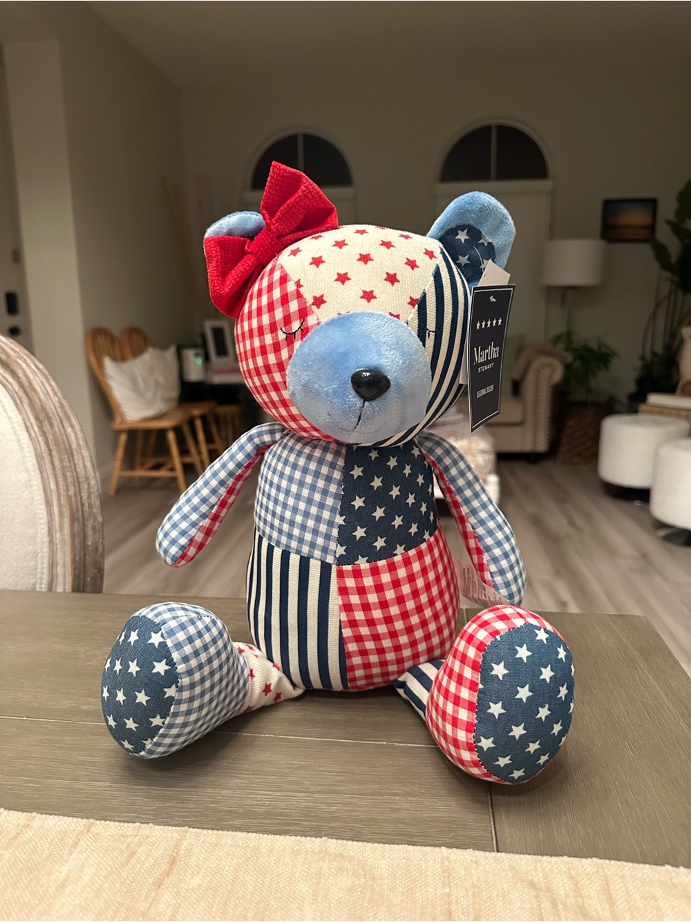 Martha Stewart Red, White & Blue Patchwork Star-Print Teddy